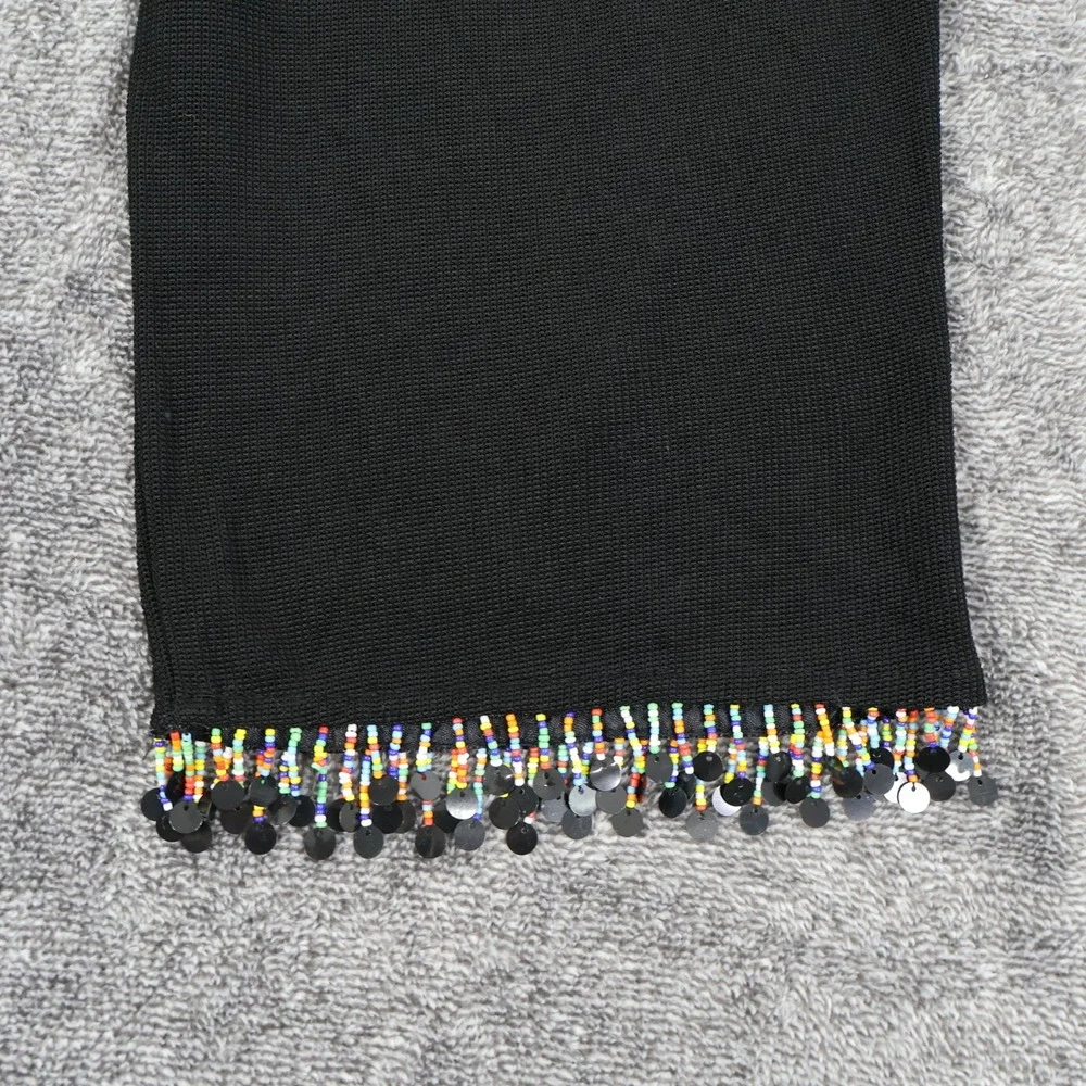 Vintage Ronni Nicole by Ouida Top & Pant Set Womens L‎ Black Beaded Embellished - Picture 13 of 16